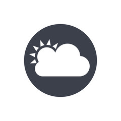 the sun behind the cloud with rain. the weather icon