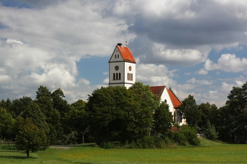 Fototapeta premium Kirche von Wilburgstetten, Bayern, Deutschland