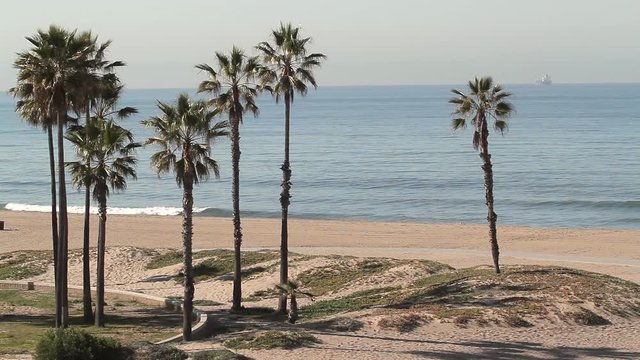 Cycle Path Dockweiler State Beach; Los Angeles; El Segundo, California, Usa