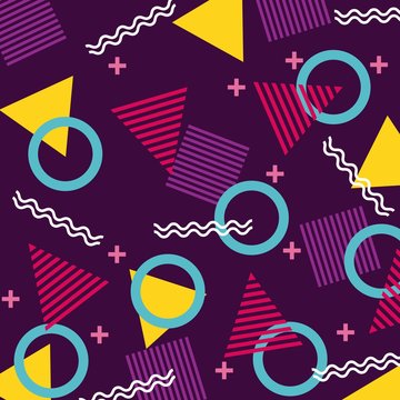 memphis pattern triangle circle and square design vector illustration
