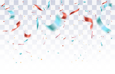 Defocused confetti isolated on transparent background.Vector illustration.