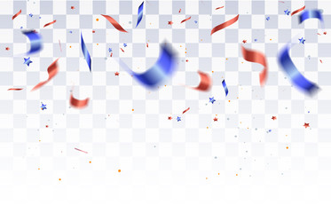 Obraz premium Defocused confetti isolated on transparent background.Vector illustration.