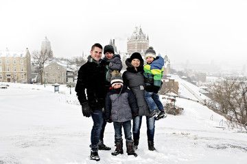 family in winter season