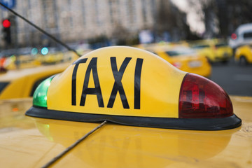 Taxi sign in detail