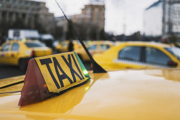 Taxi sign in detail