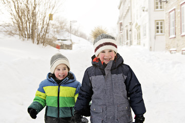 family brother in winter season