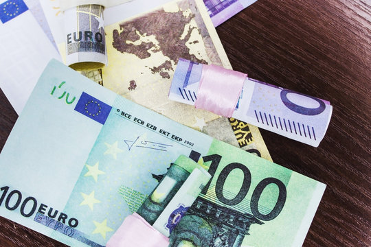 Euro money of different denominations