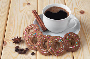 Gingerbread cookies and coffee