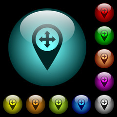 Move GPS map location icons in color illuminated glass buttons