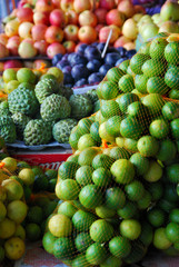 fresh fruit at market sugar apples