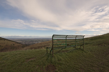 seat on the Malvern Hills Worcestershire