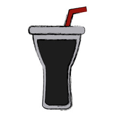 Obraz premium Drink cup with straw icon vector illustration graphic design