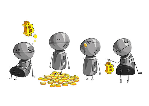 bitcoin illustration cartoon