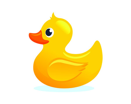 Yellow Rubber Duck Toy Vector Illustration.