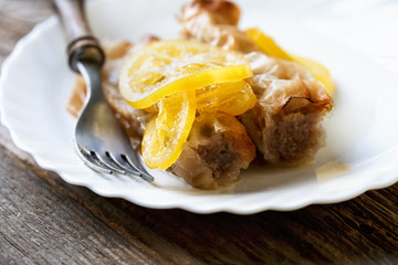  baklava dessert on a plate