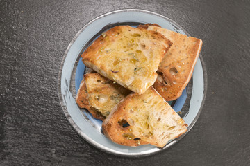 Toasted bread with olive oil