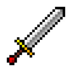 pixel video game sword icon cartoon retro game style - 188746126