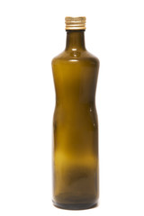 Brown glass empty olive oil bottle