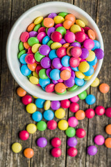 Fototapeta na wymiar Colorful chocolate candies.