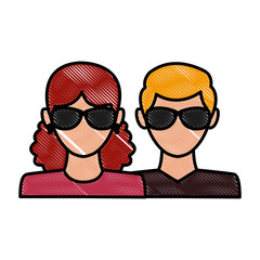 Avatar couple symbol icon vector illustration graphic design