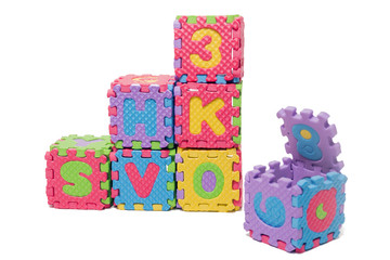 Foam puzzle letter cubes