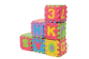 Foam puzzle letter cubes
