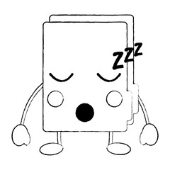 sleep file folder kawaii icon image vector illustration design 