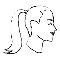 Woman head silhouette icon vector illustration graphic design