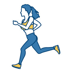 Fitness woman running icon vector illustration graphic design
