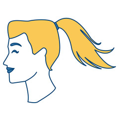 Woman head silhouette icon vector illustration graphic design