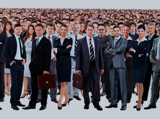 Fototapeta premium Large group of people full length isolated on white