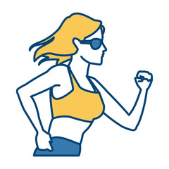 Fitness woman running icon vector illustration graphic design