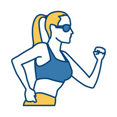 Fitness woman running icon vector illustration graphic design