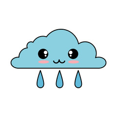 weather cloud rainy kawaii character vector illustration design