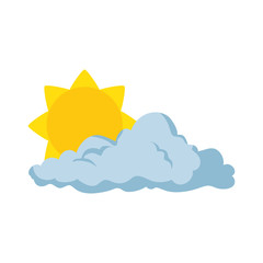 summer sun with clouds vector illustration design