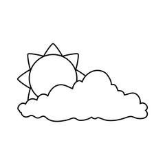 summer sun with clouds vector illustration design