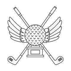 golf ball with wings championship award icon vector illustration design