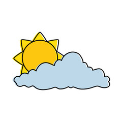 summer sun with clouds vector illustration design