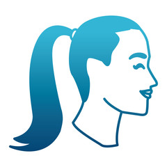 Woman head silhouette icon vector illustration graphic design