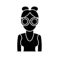 hipster woman icon