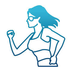 Fitness woman profile icon vector illustration graphic design