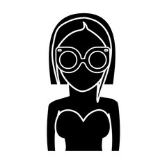 hipster woman icon