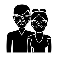 hipster couple icon