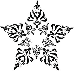 A star arabesque in black and white