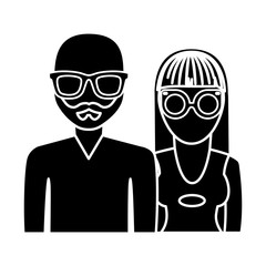 hipster couple icon