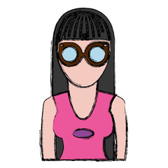 hipster woman icon