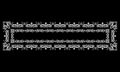 A rectangle mandala in black and white