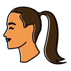 Woman head silhouette icon vector illustration graphic design