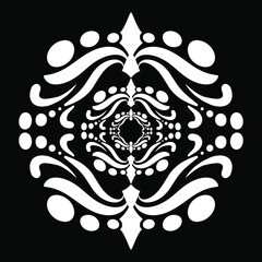 A mandala in black and white