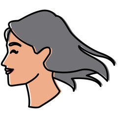 Woman head silhouette icon vector illustration graphic design